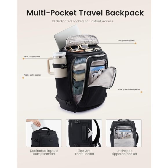 3968 Travel Backpack & , 28L Airline Approved Personal Item Carry On main image 5